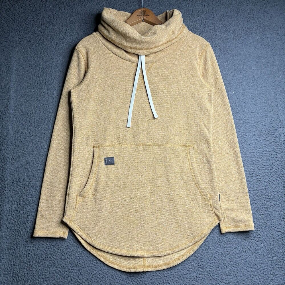 Deso Tallac Pullover Womens Small Blue Funnel Cowl Neck Fleece Sweater USA